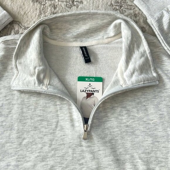 XL LAZYPANTS Women's French Terry Quarter Zip Sweatshirt - Picture 4 of 5